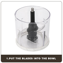 put the blades into the blowl