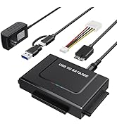 USB 3.0 to IED SATA Adapter, USB + Type C to External Hard Drive Disk Converter Reader for 2.5” 3...
