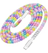 AHFYCIH 60W Beaded USB C to USB C Charger Cable 6FT Long for iPhone 17 Pro Max 16 15,45W 40W 3A P...