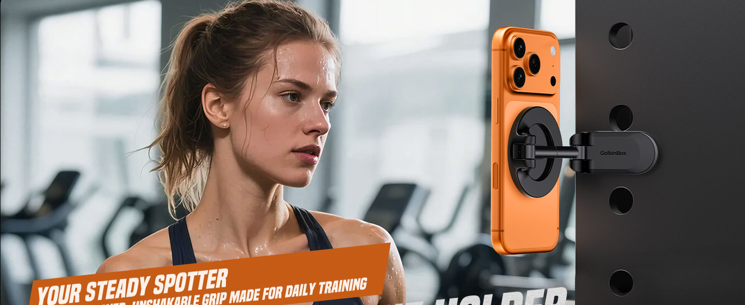 Gym Magnetic Phone Holder: Features 20 N52 ultra magnets. Smart, strong, and built to stay put.