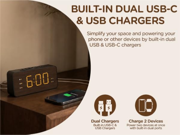 alarm clock with USB charging