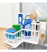 Fikoksol Large Sponge Holder for Kitchen Sink, 90-Degree Sink Caddy Organizer with Dish Brush Hol...