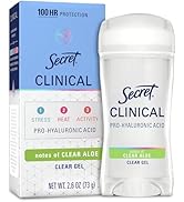 Secret Clinical Strength 100HR Sweat &amp; Odor, Clear Gel Antiperspirant Deodorant for Women, 3X Str...