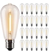 Kivonfa 25 Pack ST40 Vintage LED Edison Bulbs, Shatterproof 0.6W Energy Efficient E17 LED Replace...