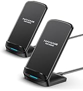 NANAMI Wireless Charger [2 Pack] - 10W Qi-Certified Fast Wireless Charging Stand for iPhone 16/16...