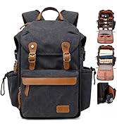 Padwa Lifestyle Black Canvas Camera Backpack - Professional DSLR &amp; UAV Camera Bag,Anti Theft Came...