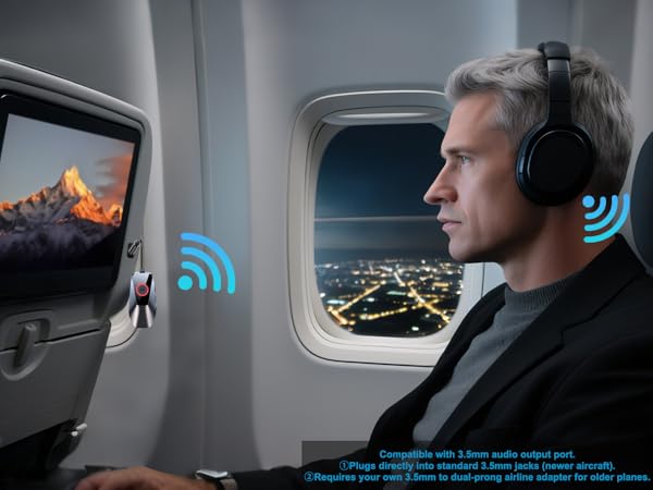 Bluetooth headphone adapter for plane
