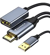 FOINNEX HDMI to Display Port Converter, HDMI Source to DisplayPort Display, Unidirectional HDMI t...