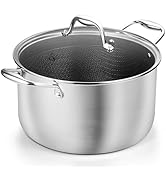 KOCH SYSTEME CS Triply Stainless Steel Pot 6 Quart, Nonstick Hybrid 18/10 Stainless Steel Stock P...