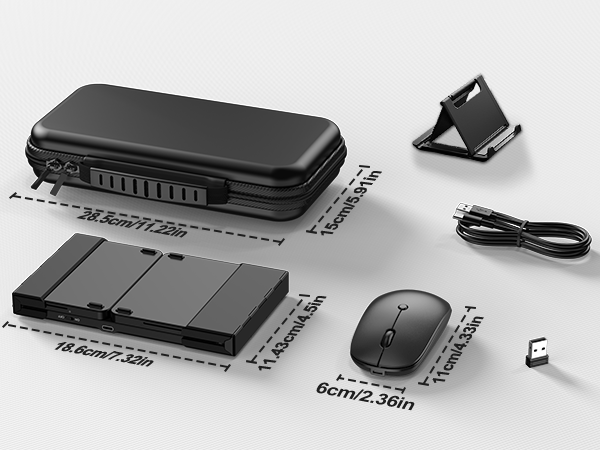 folding keyboard and mouse with case