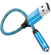 USB to Audio Adapter, 3.5 mm Aux Jack Headphone USB Adapter, External Sound Card Converter USB A ...