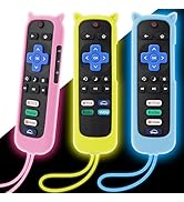 3 Pack Remote Cover for Roku, Silicone Skin Case Compatible with TCL Roku TV/Hisense/Streaming St...