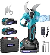 Upgraded Electric Pruning Shears, 1.4" Cutting Diameter Cordless Pruner with LCD Display, Brushle...