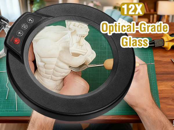 magnifying glass with light