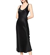 DAISYSILK 22 Momme 100% Mulberry Silk Dress with Scoop Neck Midi Silk Slip Sleeveless Dress Party...