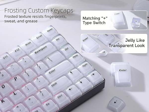 Womier Keycaps 75% Foundation Shine Through Keycaps for Mechanical Keyboards