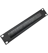QiaoYoubang 10 inch 1U Mini Brush Cable Management Panel Cable Manager with Brush Strip for Cable...