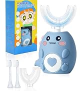 KEGOZ Kids Electric U Shaped Toothbrush for Ages 2-12, Sonic 360º Cleaning Toothbrush with 4 Brus...