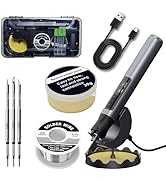 FUMEIYI Soldering Iron Kit with Toolbox, 50g Solder Wire, 30g Flux, 3 x C210 Tips, 75W USB Portab...