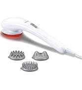 Beurer Deep Tissue Massager | Handheld Massager | Neck and Back Massager with Heat | 3 Interchang...