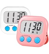 Timer for Kids Teachers Digital Kitchen Timers for Cooking Large Magnetic Classroom Timer 2Pack-W...