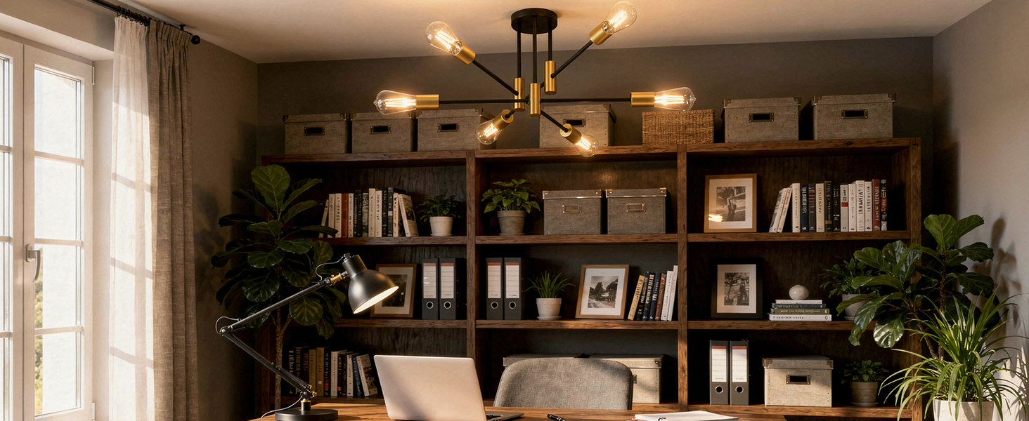 Phaosio Modern Sputnik Chandelier Ceiling Light Fixtures