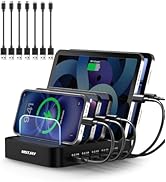 MSTJRY Charging Station for Multiple Devices : 5 Port Multi USB-A Charger Stations Multi-Device O...