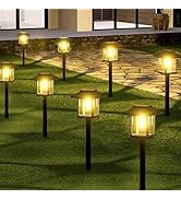 Albelt Smart Auto On/Off Solar Outdoor Lights(16-Pack), Solar Powered Pathway Lights, Waterproof ...