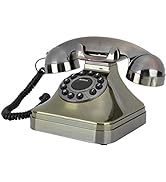 Retro Desktop Landline Telephone, HD Call Quality Vintage Corded Telephone Bronze Home Office Dec...