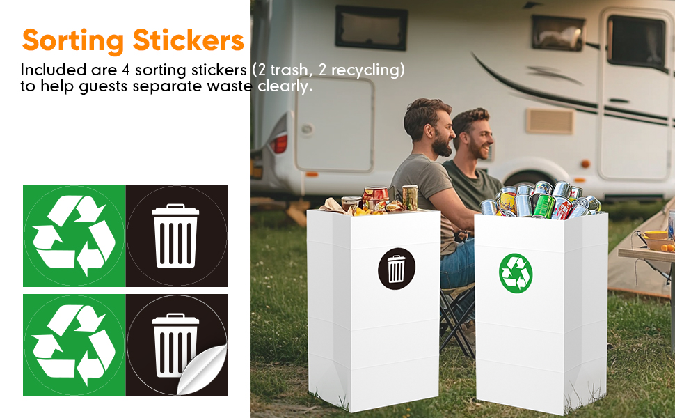 Moryimi 4 Pack Portable Disposable Trash Cans for Parties, 30 Gallon Pop Up Trash Cans for Parties