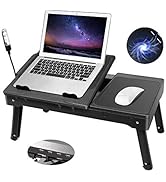 Moclever Laptop Table for Bed-Multi-Functional Laptop Bed Table Tray with Internal Cooling Fan &amp; ...
