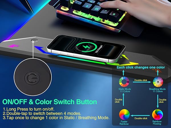 RGB Gaming Mouse Pad with Wireless Charging