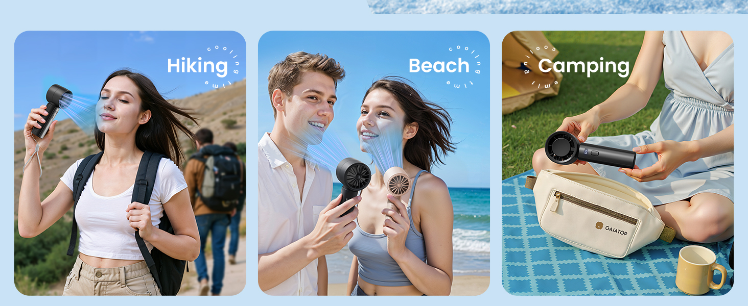small travel fan portable waist fan shirt fan small car club beach vacation music parks subway