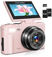 Digital Camera for Photography, 4K Vlogging Camera for YouTube 3" 180° Flip Screen 18X Digital Zo...