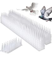 TOBWOLF 12 Pack Bird Spikes, Plastic Fence Spikes for Small Birds Pigeon Squirrel Raccoon, No Mor...