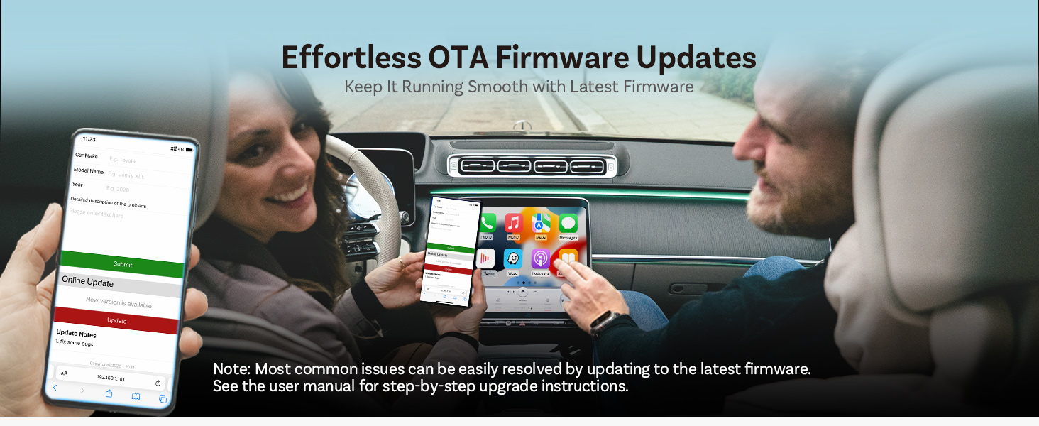 2026 Upgrade Ottocast Mini Cube, 2-in-1 Wireless CarPlay &amp;amp; Android Auto Adapter