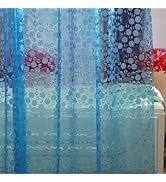 Ga-Geetopia EVA Blue Thin Shower Curtain Liner, Pebble Pattern 72x72 Inch Lightweight Plastic Bat...
