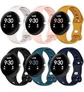 Eiavike Slim Bands Compatible with Google Pixel Watch Band Adjustable Breathable Soft Silicone Sp...