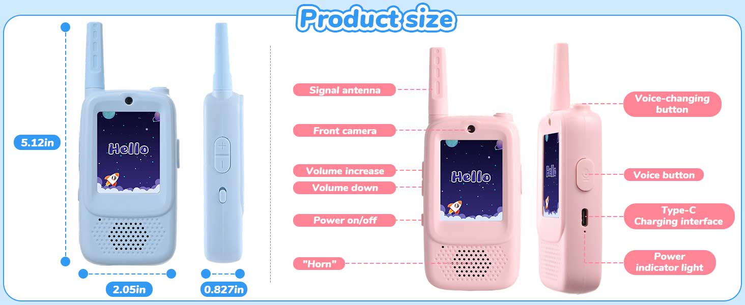 small handheld walkie talkies 2 pack