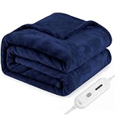 Tefici Heated Blanket Twin Size,Ultra Soft 2-Layer Flannel Electric Blanket | 3 Heat Settings, 8H...
