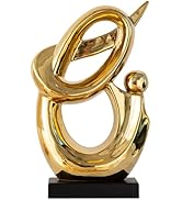 Anding Home Decoration Modern Art Statue Porcelain Sculpture New Year Gift Gold Decorative Living...