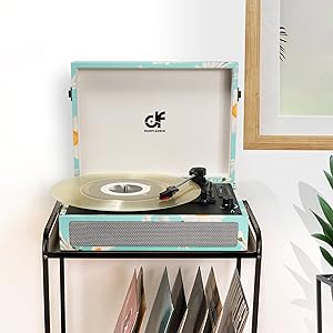 record player bluetooth turntable for vinyl with speakers 