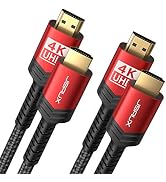 4K HDMI Cable 2 Pack 6ft, JSAUX 18Gbps High Speed HDMI 2.0 Braided HDMI Cord, 4K 60Hz HDR, HDCP 2...