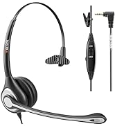 Wantek 2.5mm Telephone Headset with Mic Noise Cancelling, Office Phone Headset Compatible with AT...