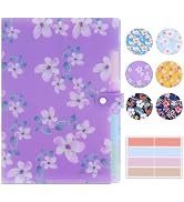 Flower Series Expanding File Folder, Vintage Floral Elegant Funky Cute Retro Document Organizer f...