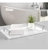 XZHXFX Guest Towel Holder Tray for Bathroom,Marble Tray with Handles -Napkin Holder for Bathroom ...