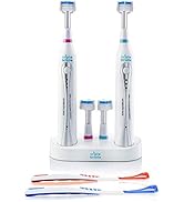Triple Bristle Duo | 2 Sonic Toothbrushes with Dual Charging Station | Patented 3 Head Design | 3...