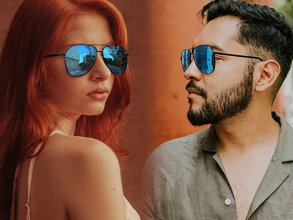 Joopin Blue Sunglasses for Women Men with Spring Hinge