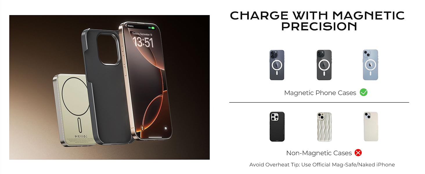 magsafe power bank magsafe portable charger magnetic power bank for apple iphone battery pack