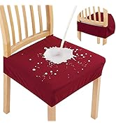 smiry Waterproof Seat Covers for Dining Room Chairs Set of 4, Stretch Jacquard Removable Washable...